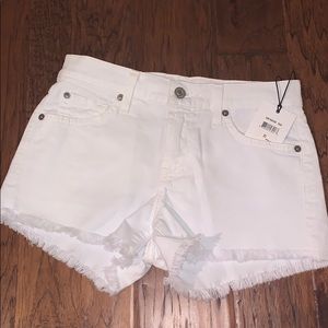 Seven for all mankind white jean shorts